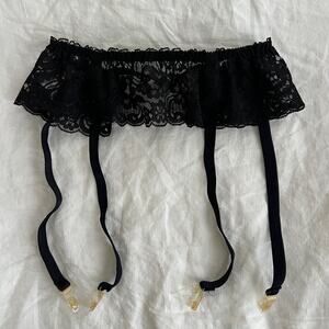Christian Dior Intimates Black Lace Garter Belt One Size